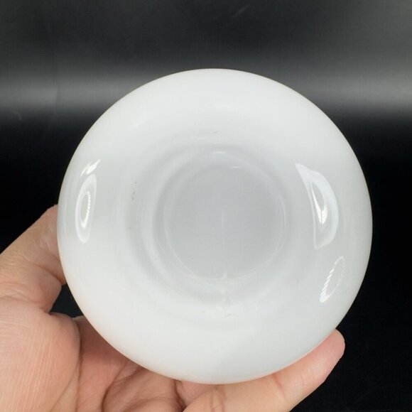 White Art Glass Bud Vase Round Bottom Bottle Shape Plain Simple Glass Vase Decor - Picture 6 of 9